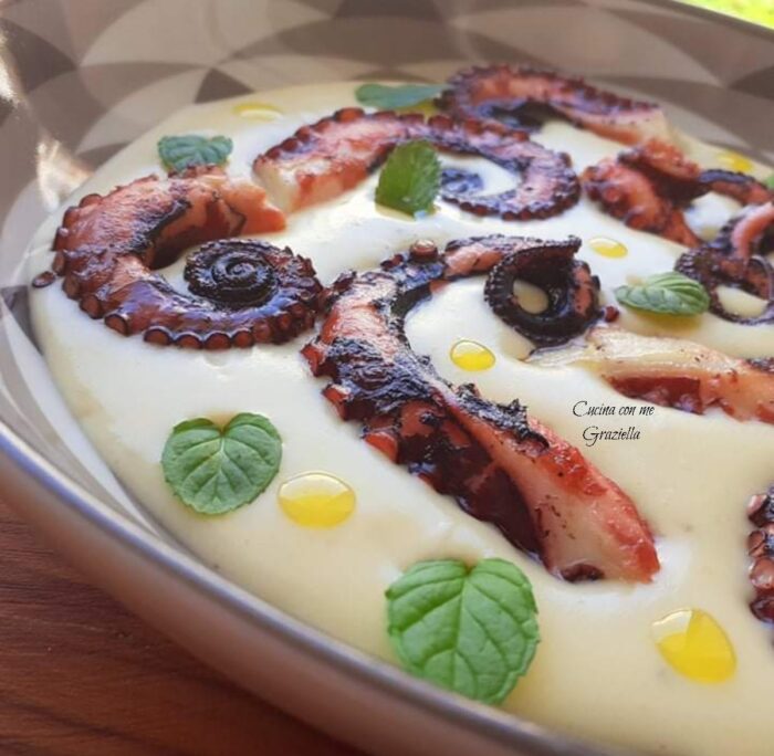 Polpo su crema di patate