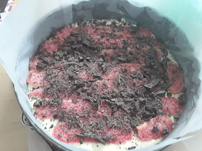 cioccolato fondente su composto