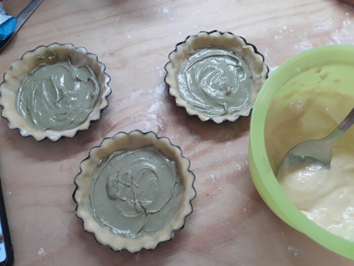 pasta frolla e crema di pistacchi