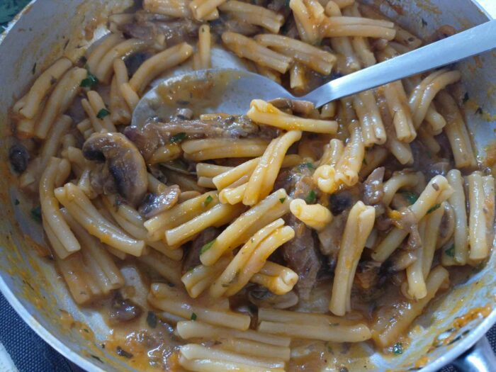 pasta zucca e funghi 