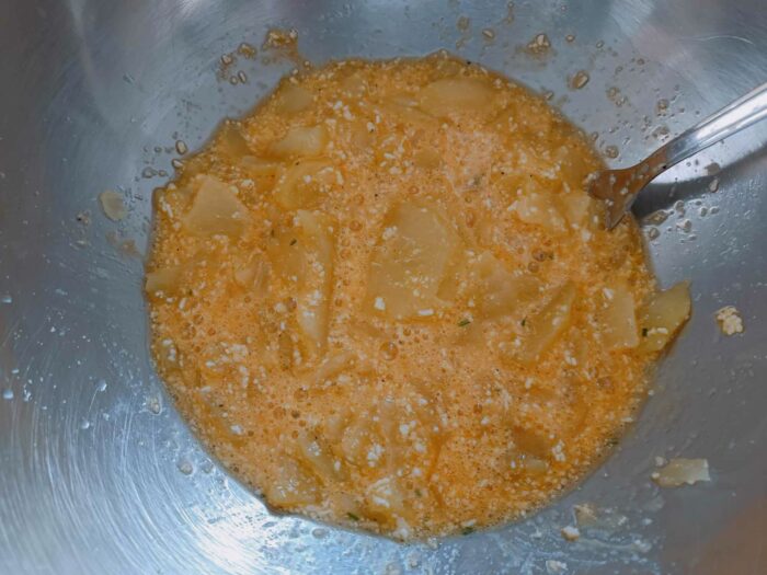 Patate uova e formaggio