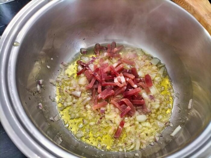 speck al soffritto di cipolla