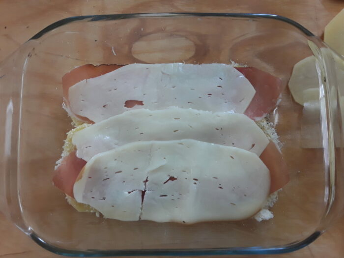 strato speck e  provola in teglia