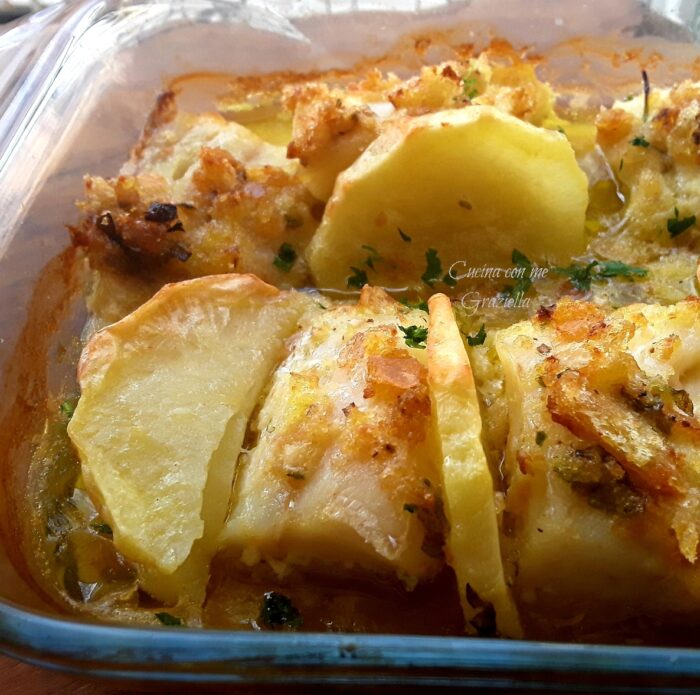 baccalà gratinato al forno con patate