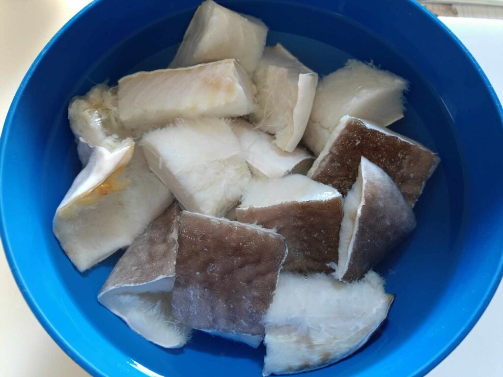 baccalà dissalato in tranci