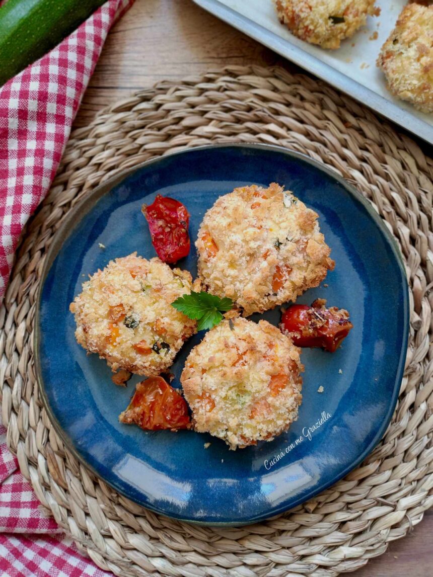 Burger di pollo e patate con zucchine e carote