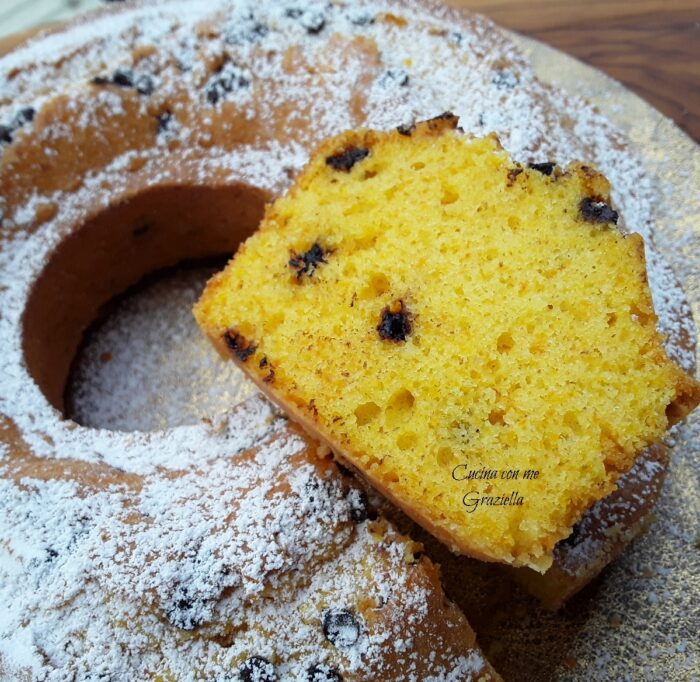 Ciambella alla zucca con gocce di cioccolato