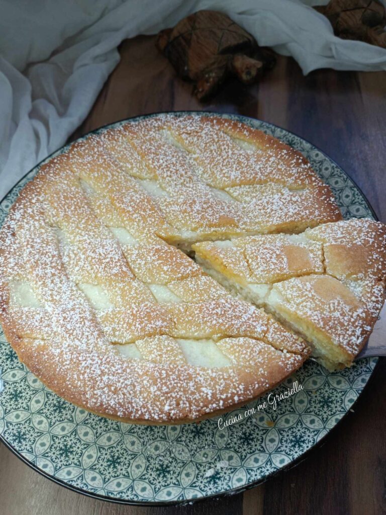 crostata alla ricotta con cioccolato bianco e cocco