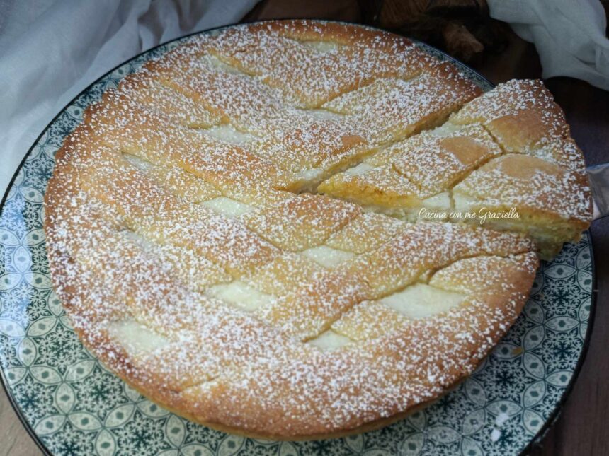 Crostata alla ricotta con cioccolato bianco e cocco