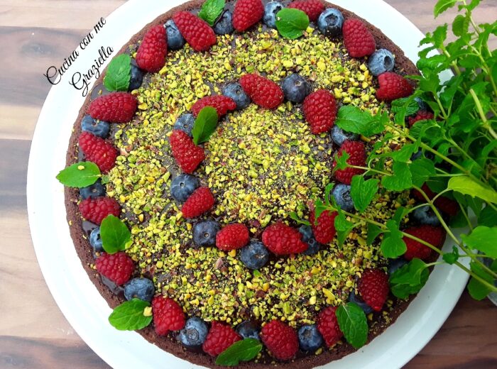 Crostata morbida con ganache al cioccolato