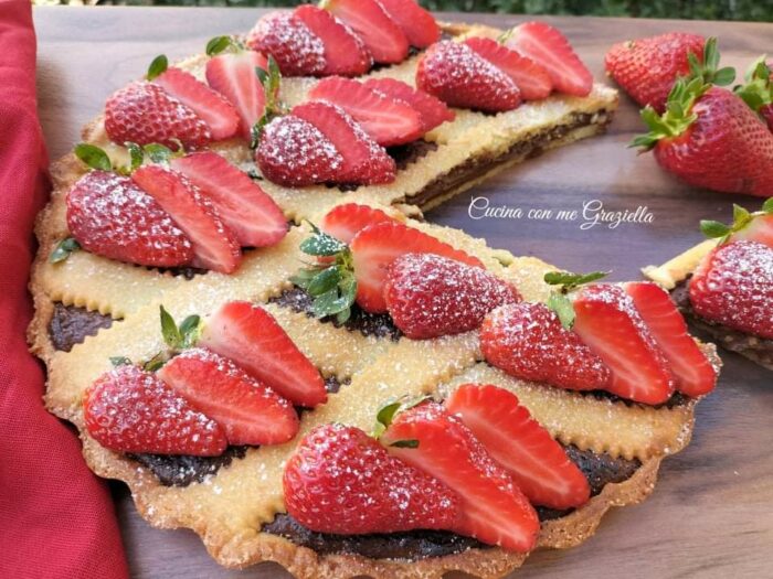 crostata nutella e fragole