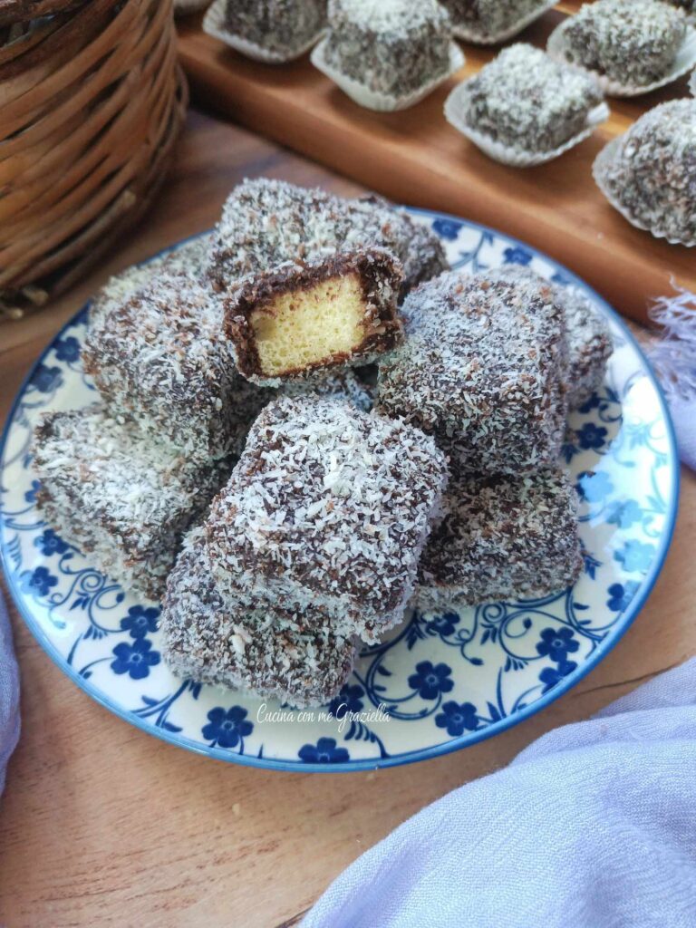 Lamington - Cubotti cioccolato e cocco