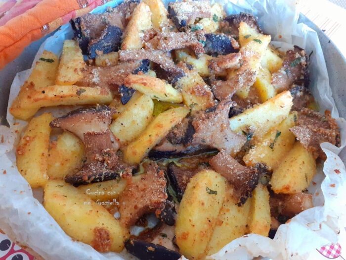 Funghi e patate al forno gratinati