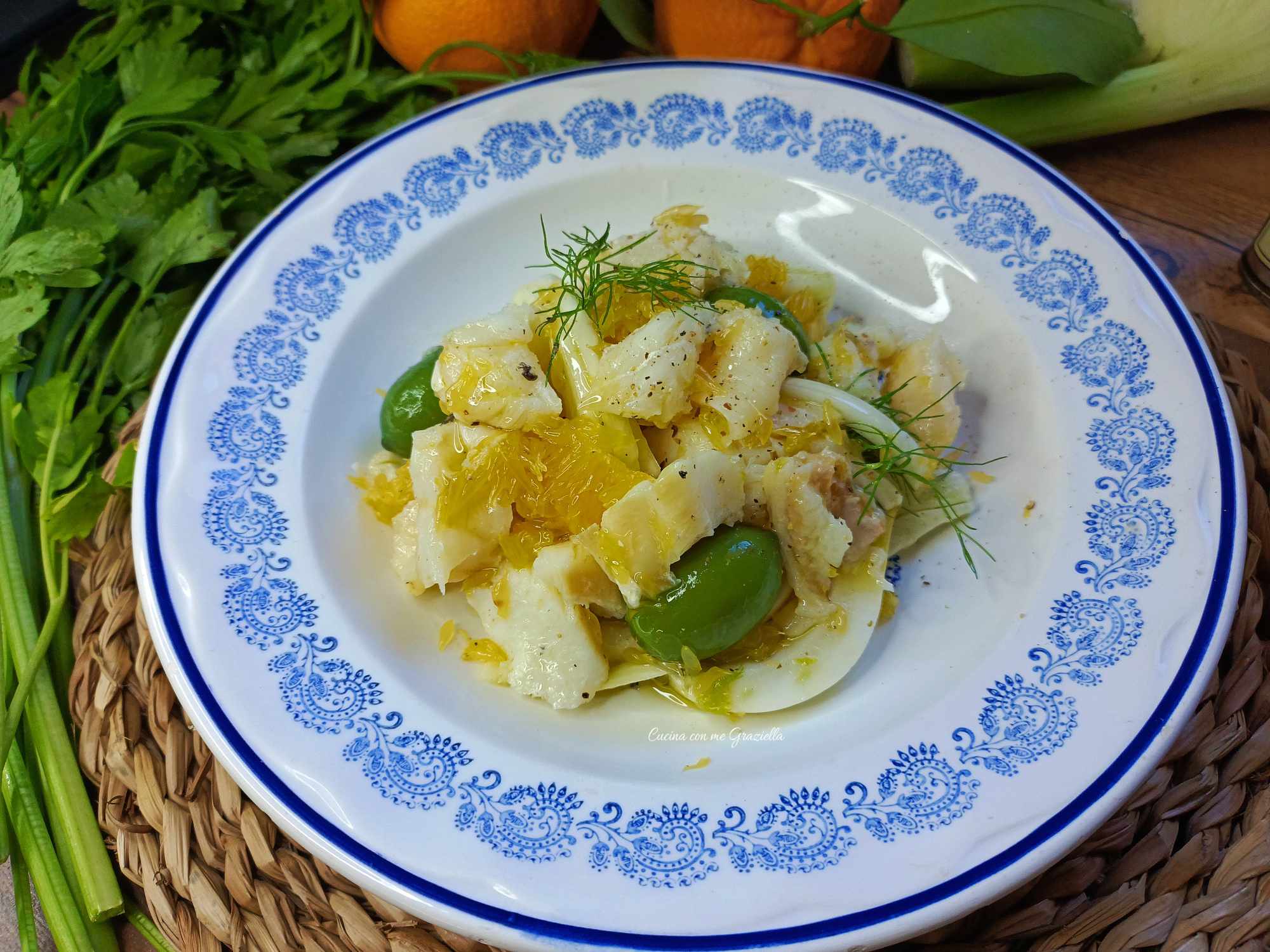 Insalata di baccalà finocchi e arance