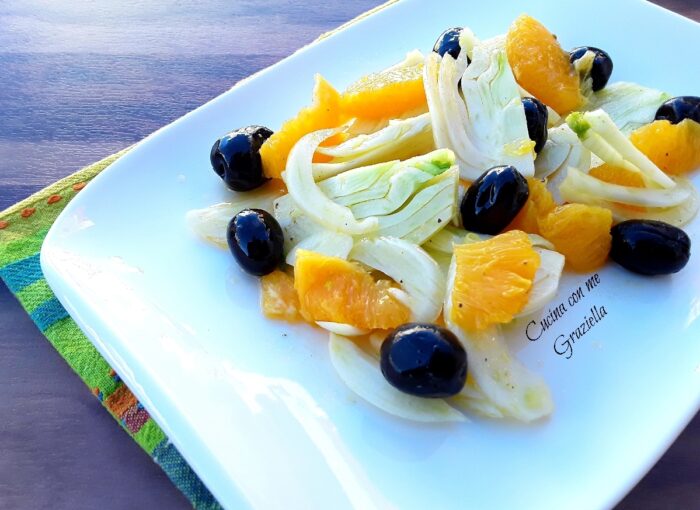 Insalata di finocchi arance e olive nere