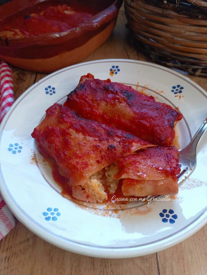 Involtini di mortadella al forno alla pugliese