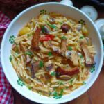 Minestra di pasta patate funghi