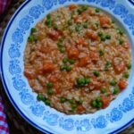 Minestra di riso zucca e piselli