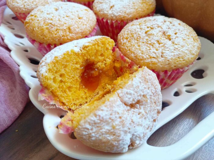 Muffin alla zucca con marmellata