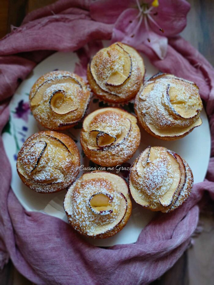 Muffin con rose di mela 