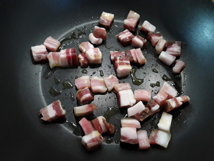 Pancetta in cottura Pancetta in cottura
