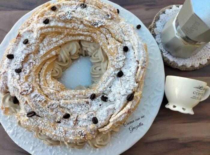 Paris brest con crema al caffè