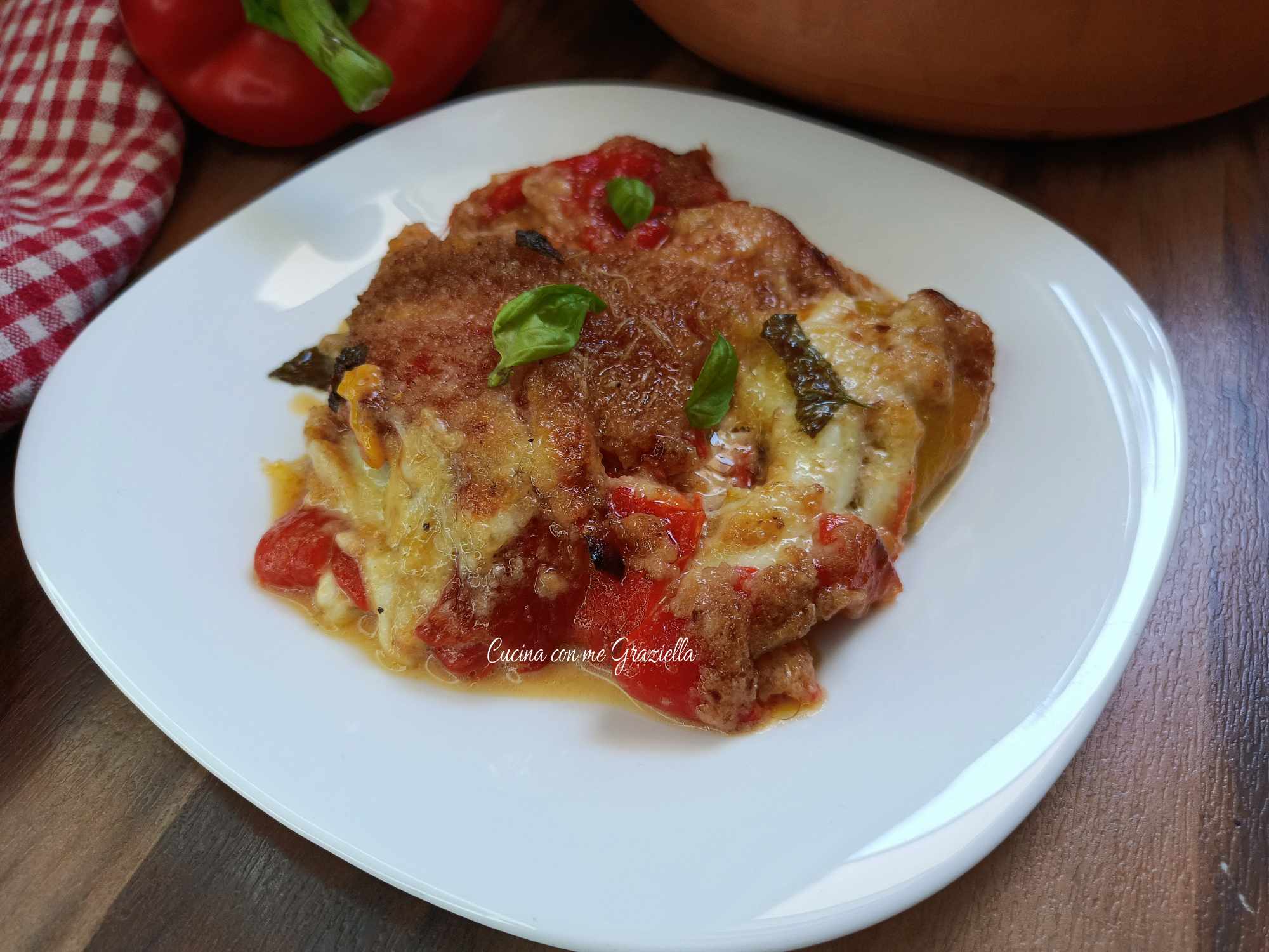 Parmigiana bianca di peperoni