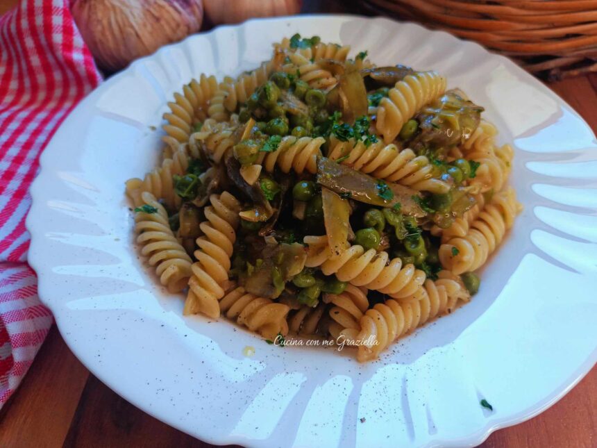 Pasta carciofi e piselli