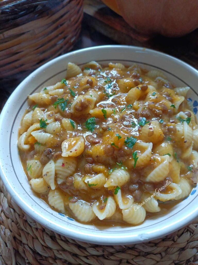 pasta con zucca e lenticchie pasta con zucca e lenticchie