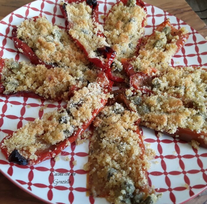 Peperoni gratinati al forno