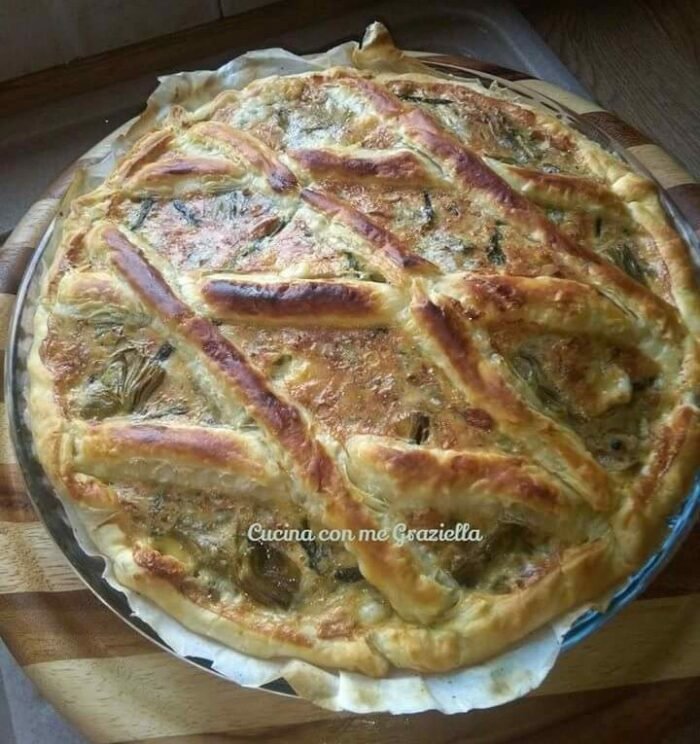 Pizza Rustica con Carciofi e Asparagi