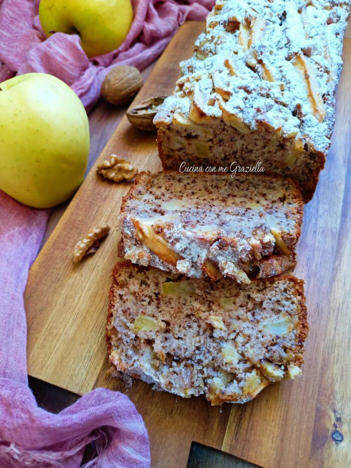 Plumcake mele e noci