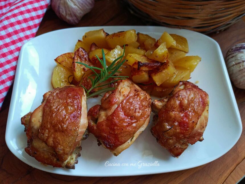 Pollo e patate al forno alla birra