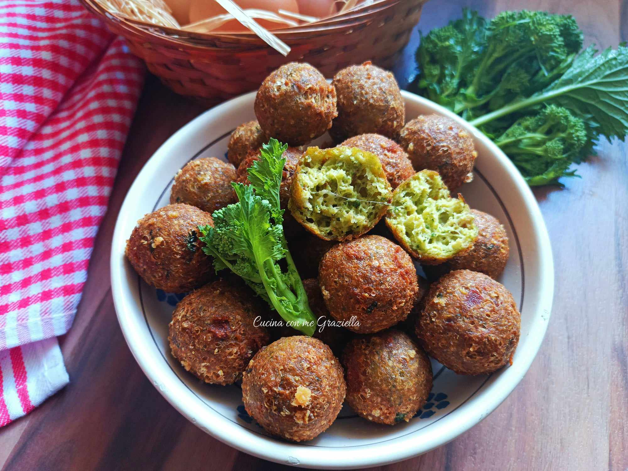 Polpette di pane e cime di rapa
