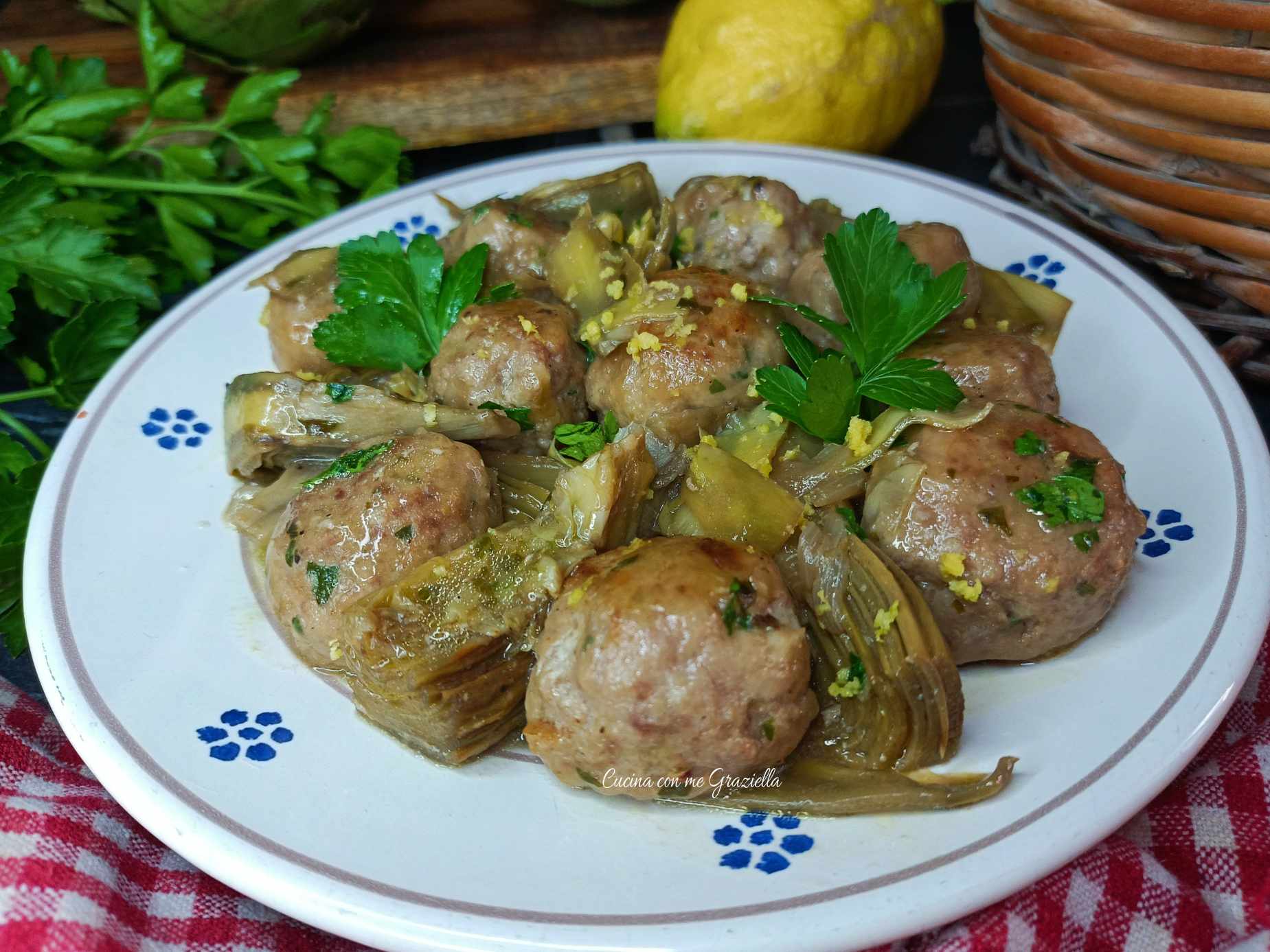 Polpette in umido con i carciofi