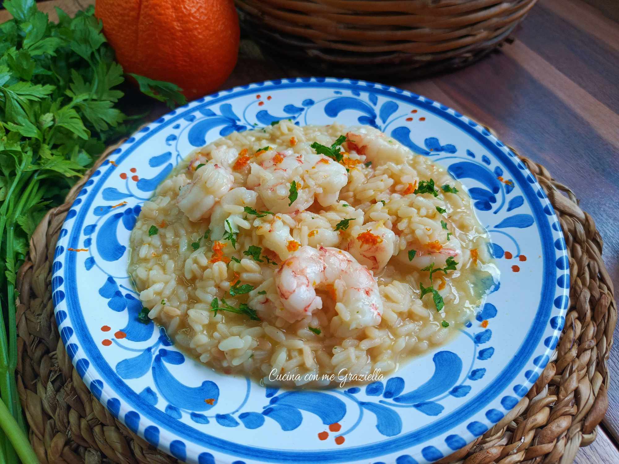 Risotto ai gamberi e arancia