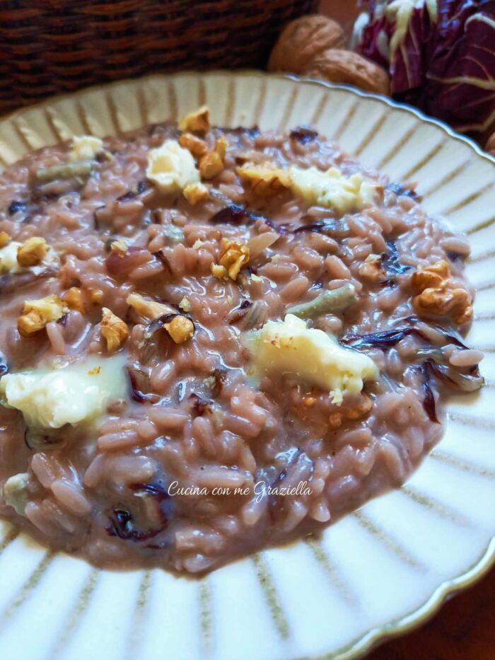 Risotto radicchio gorgonzola e noci 