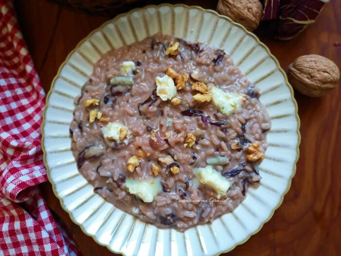 Risotto radicchio gorgonzola e noci