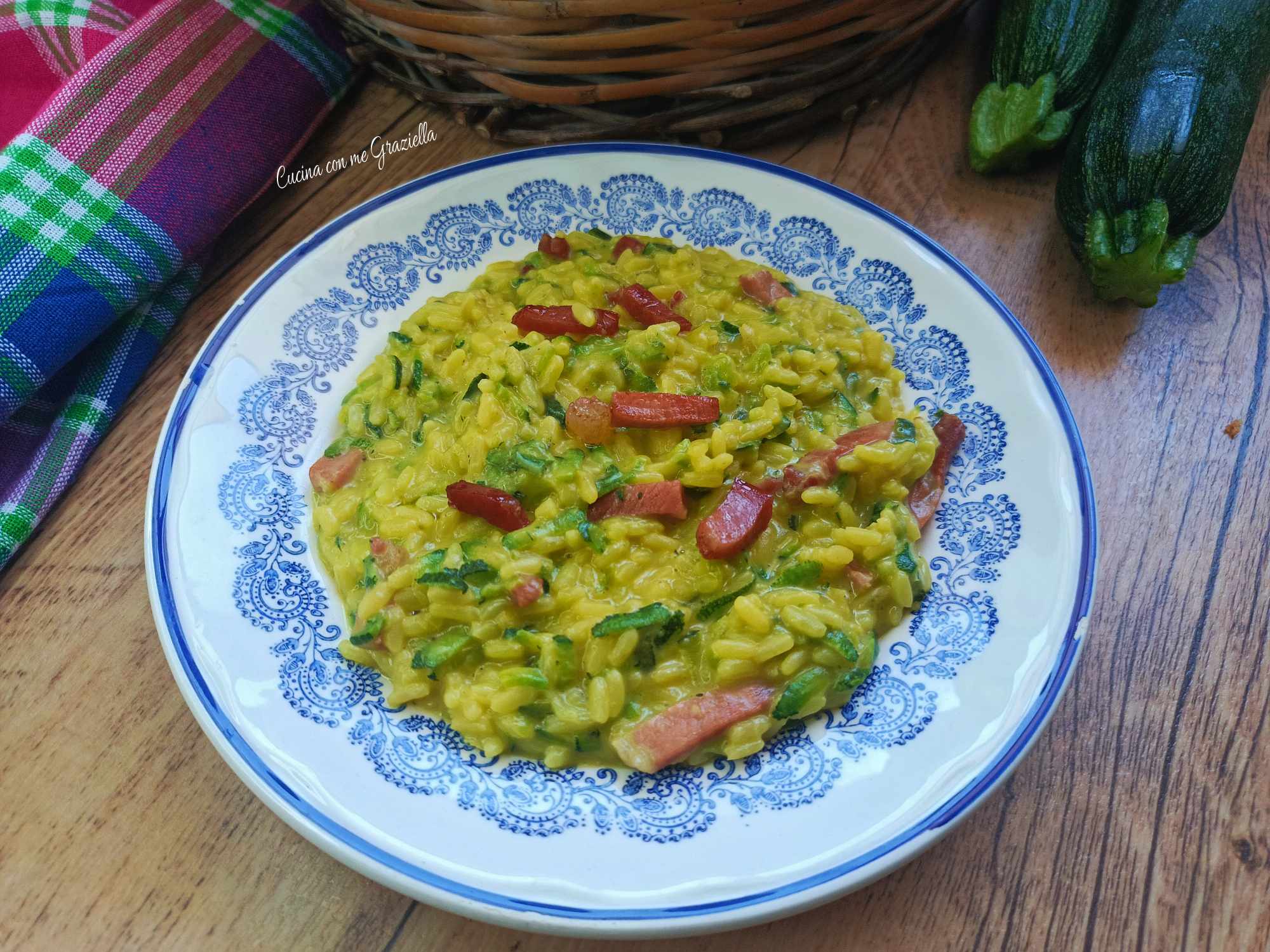 Risotto zafferano zucchine e speck