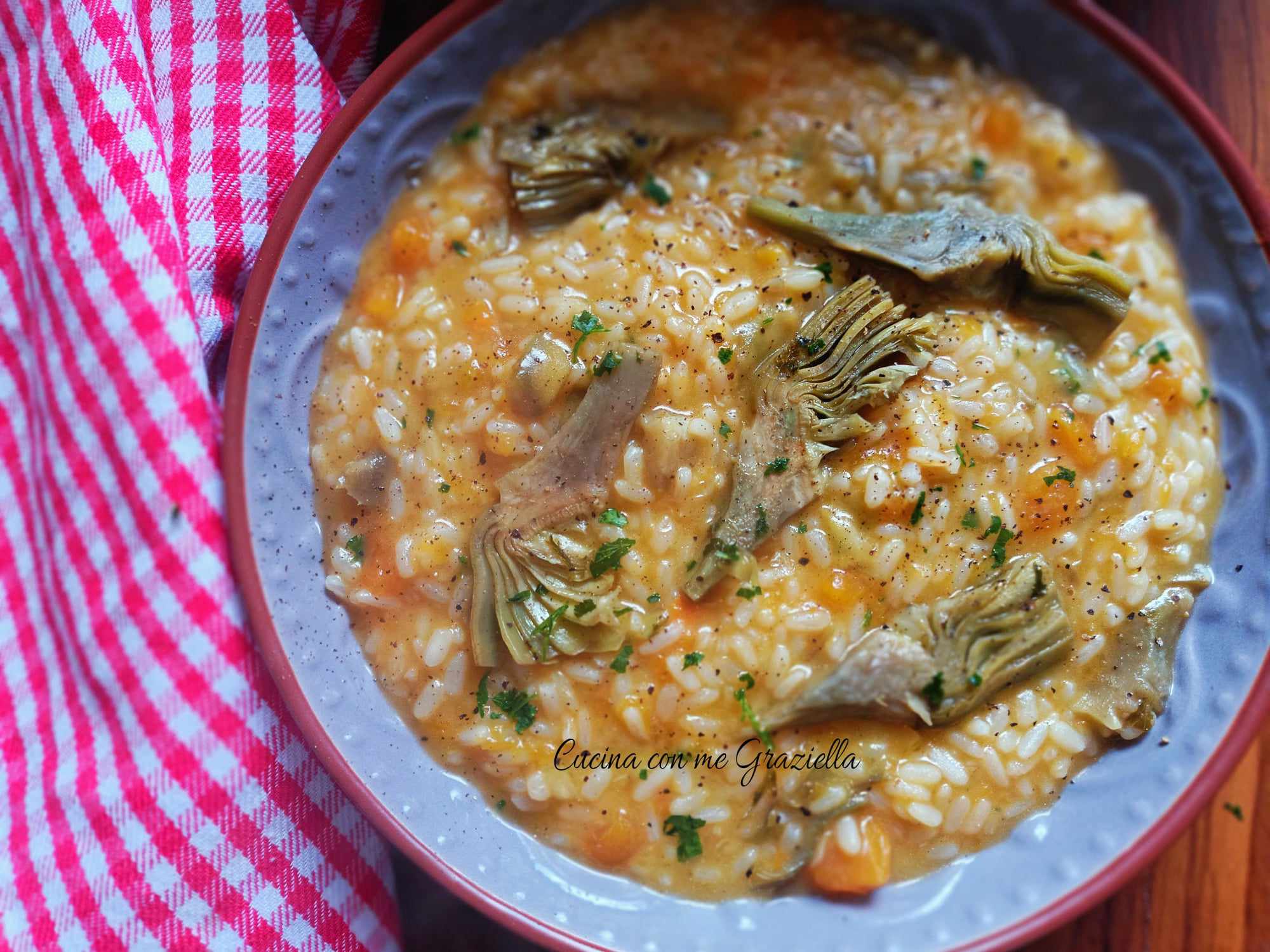 Risotto zucca e carciofi