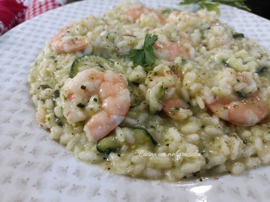 Risotto zucchine e gamberetti