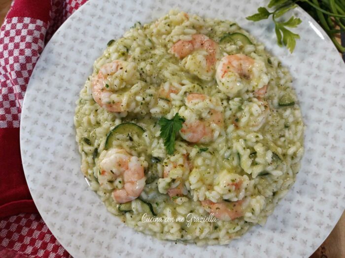 Risotto zucchine e gamberetti 