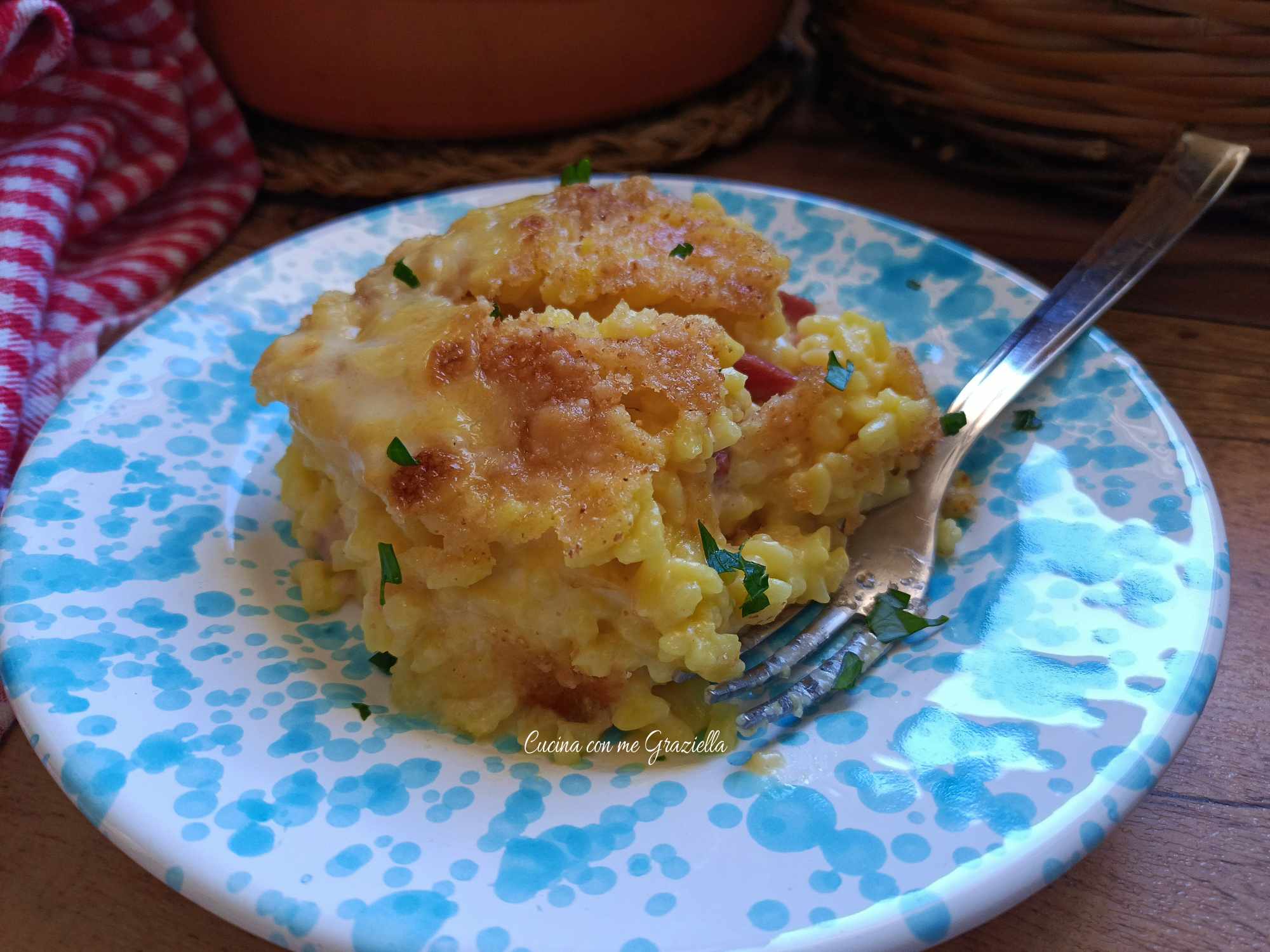 Sformato di riso al forno filante