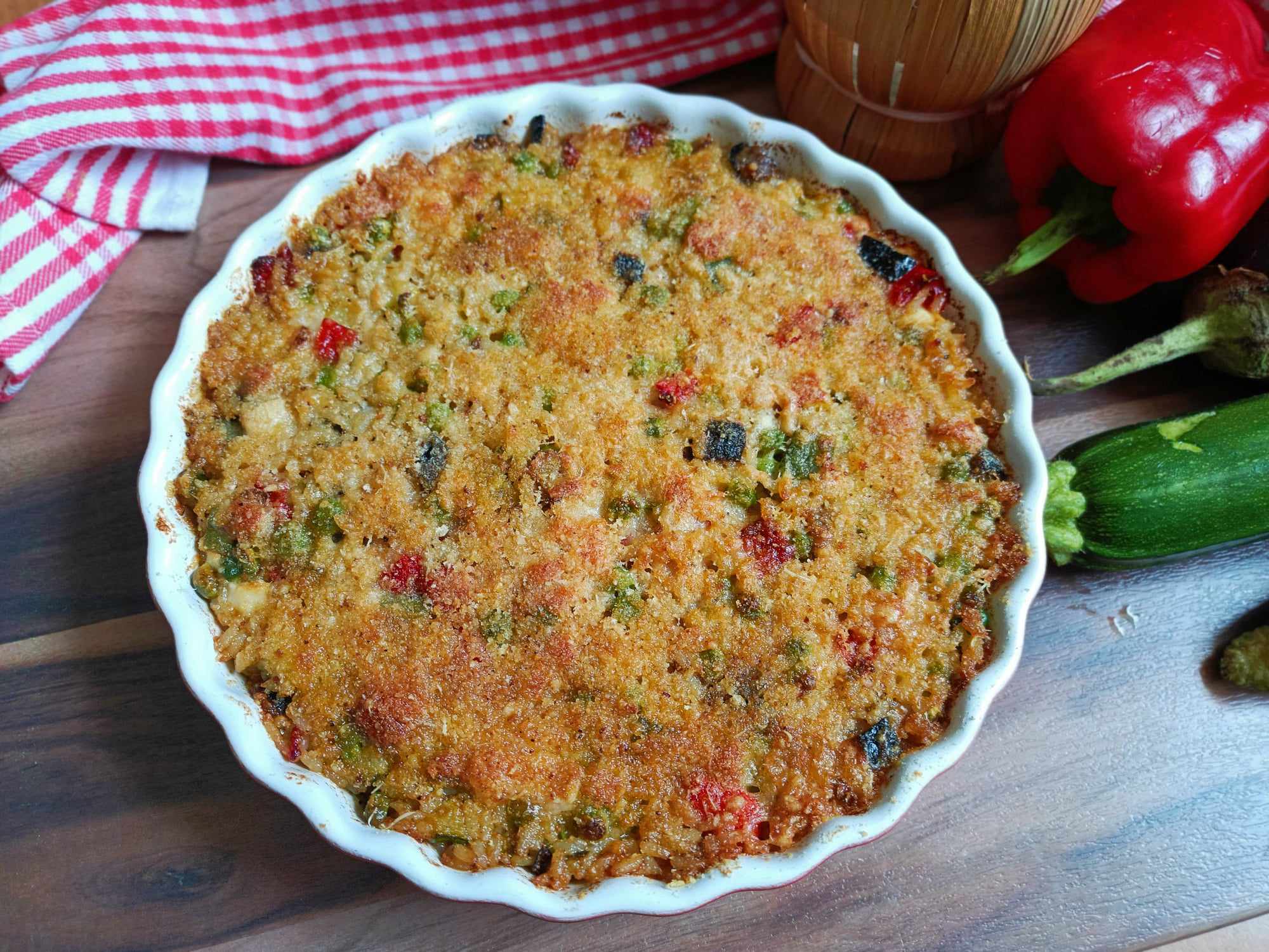 Sformato di riso alla ortolana al forno