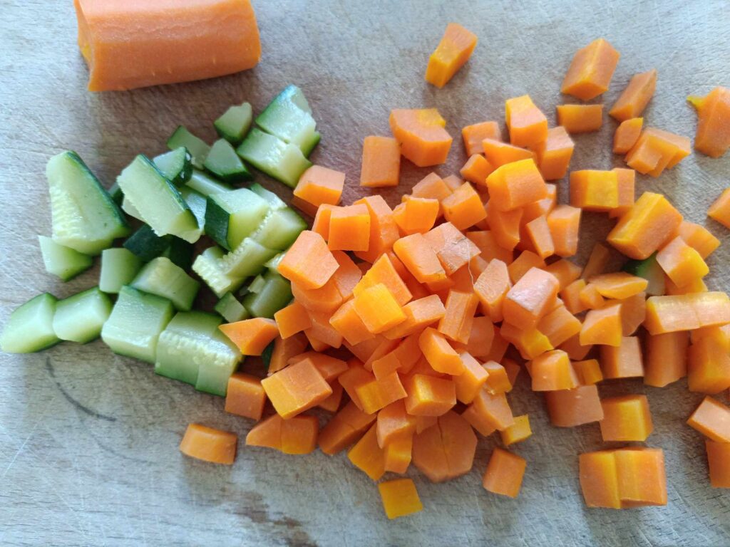 zucchine e carote a tocchetti