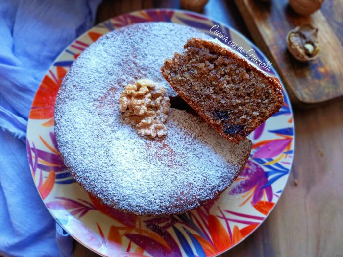 Torta Noci con Gocce di Cioccolato