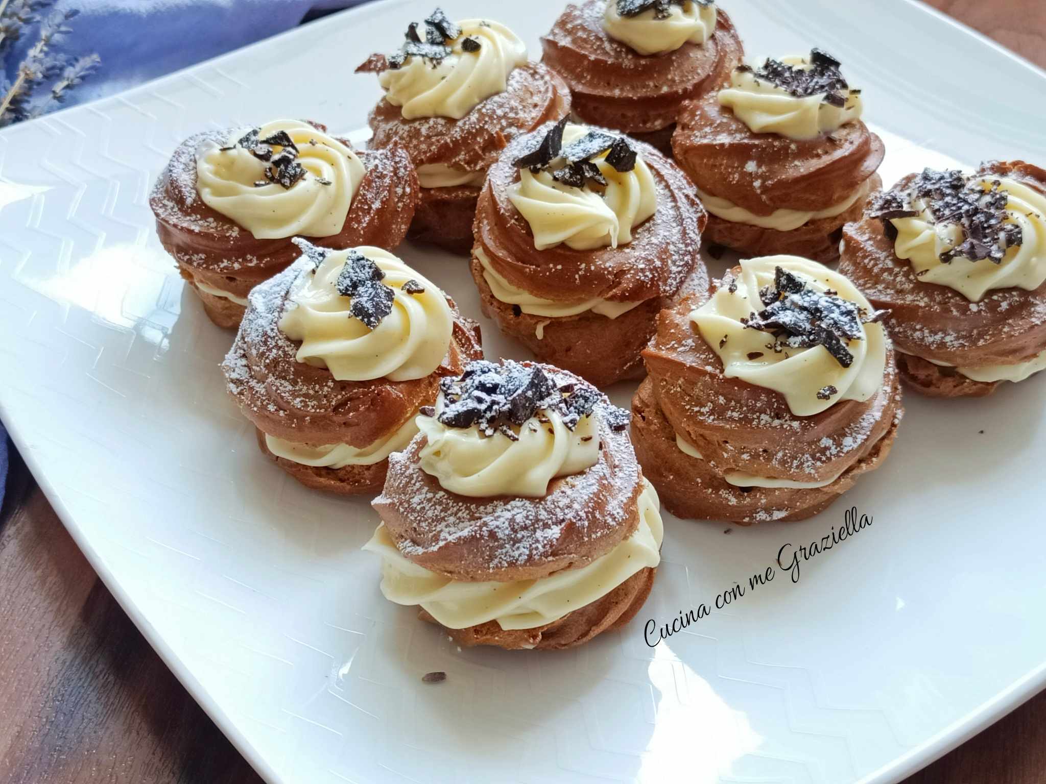 Zeppole al caffè con crema al mascarpone