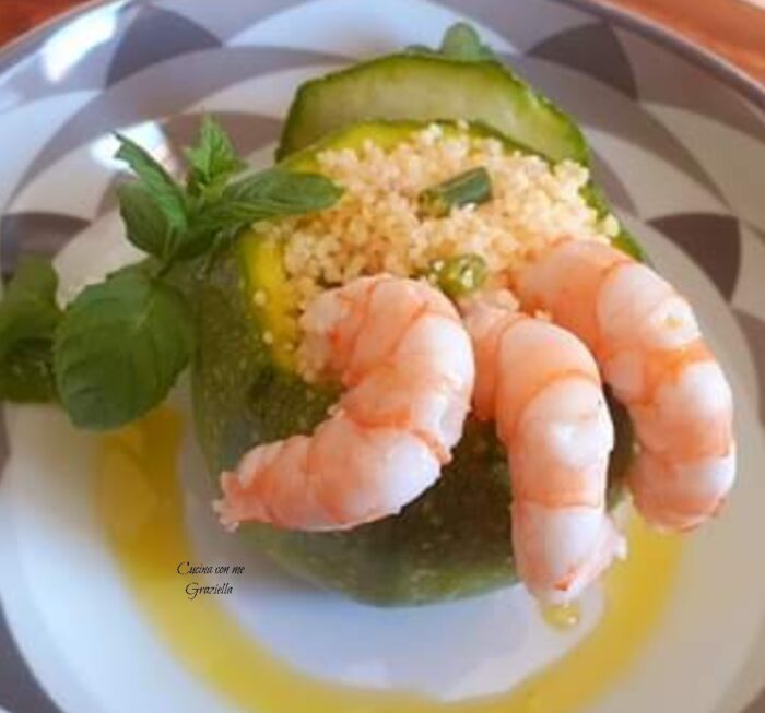 Cous cous gamberi e fagiolini