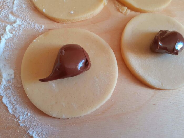 dischi frolla nutella