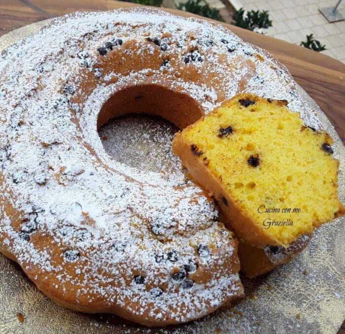 Ciambella alla zucca con gocce di cioccolato